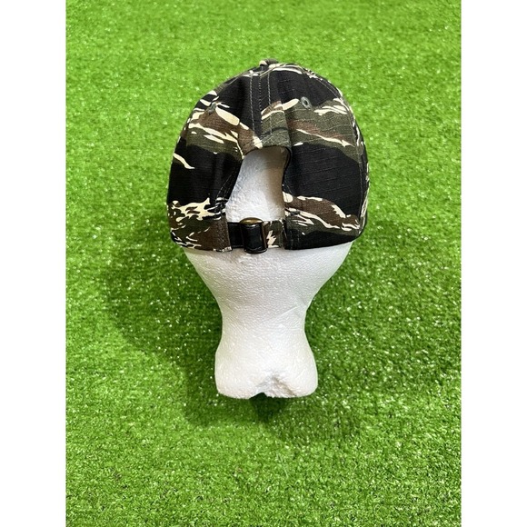 Vintage Camo Hat Strap Back 90s Tiger Stripe Camouflage NWOT Hunting Cap - Picture 4 of 5